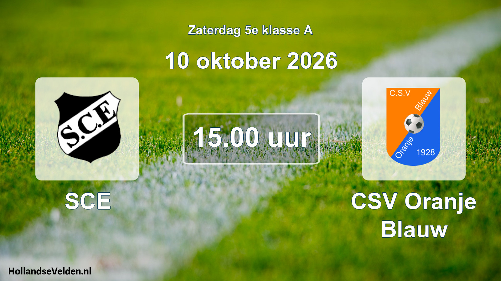 Geplande wedstrijd: SCE - CSV Oranje Blauw (10 oktober 2026)