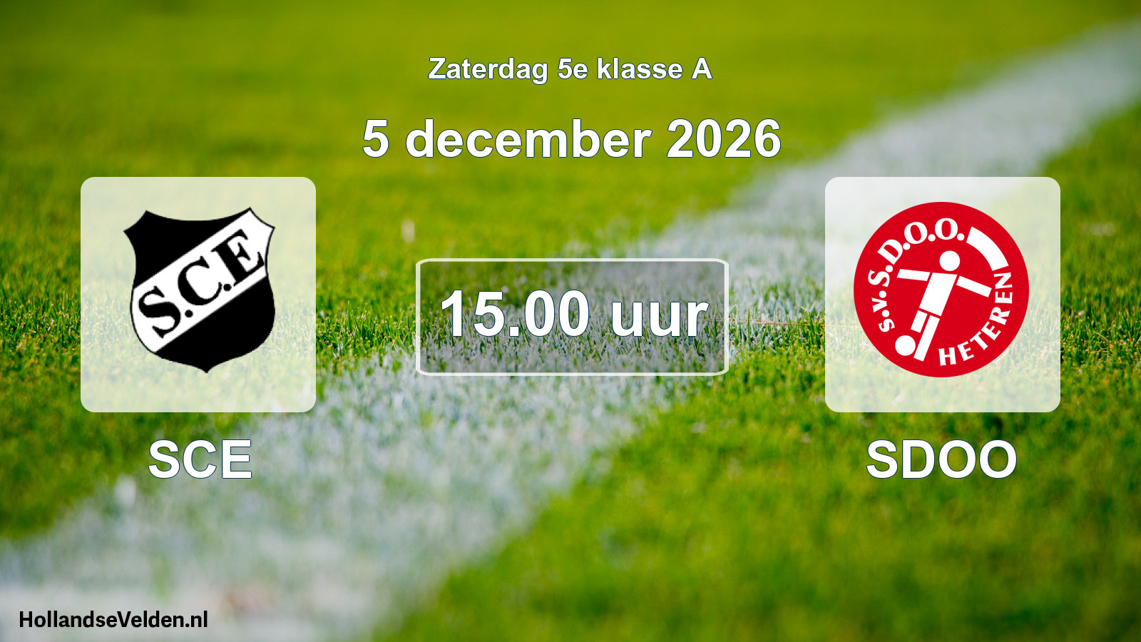 Geplande wedstrijd: SCE - SDOO (5 december 2026)