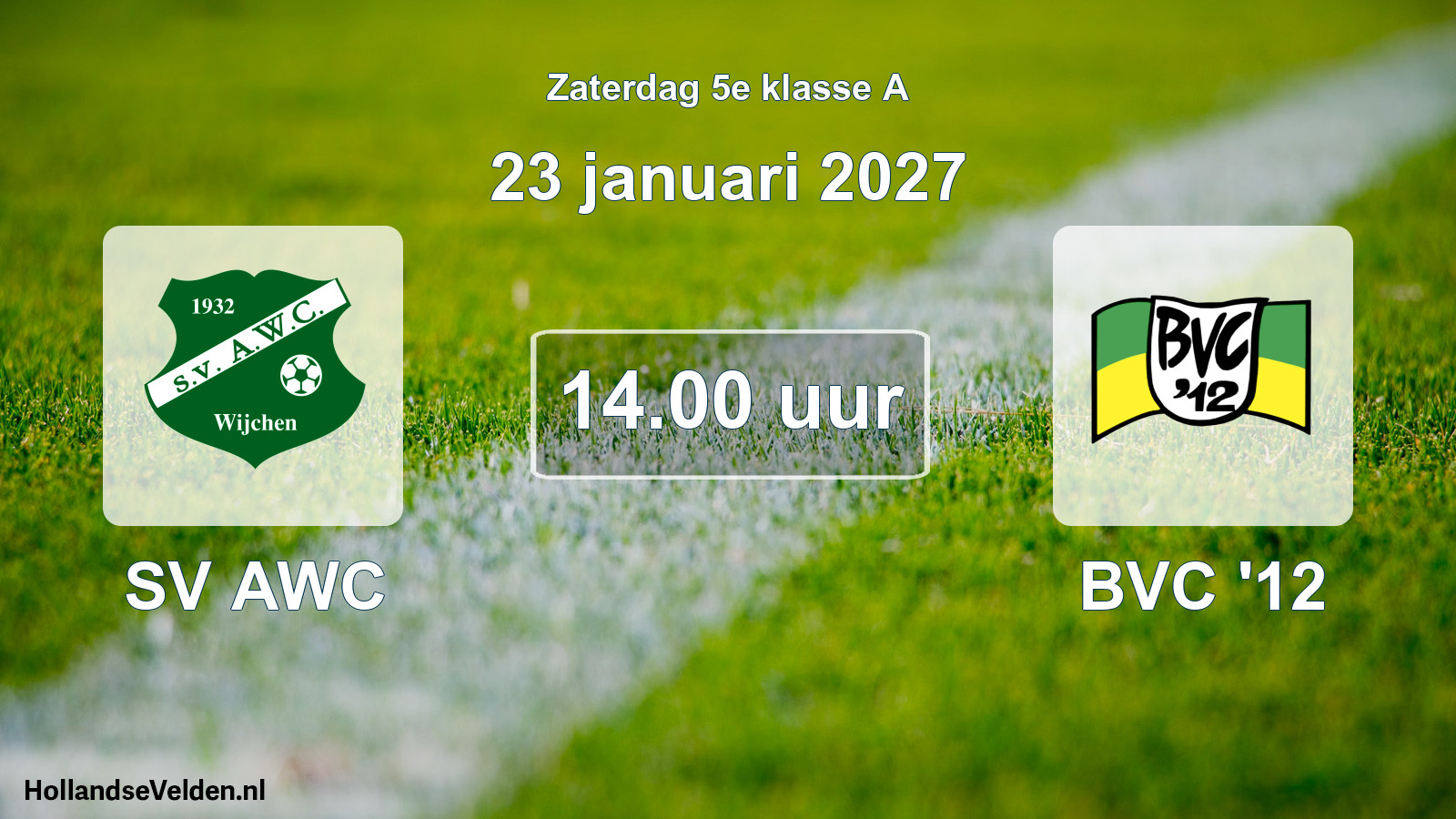 Scheduled Match: SV AWC - BVC '12 (23 January 2027)