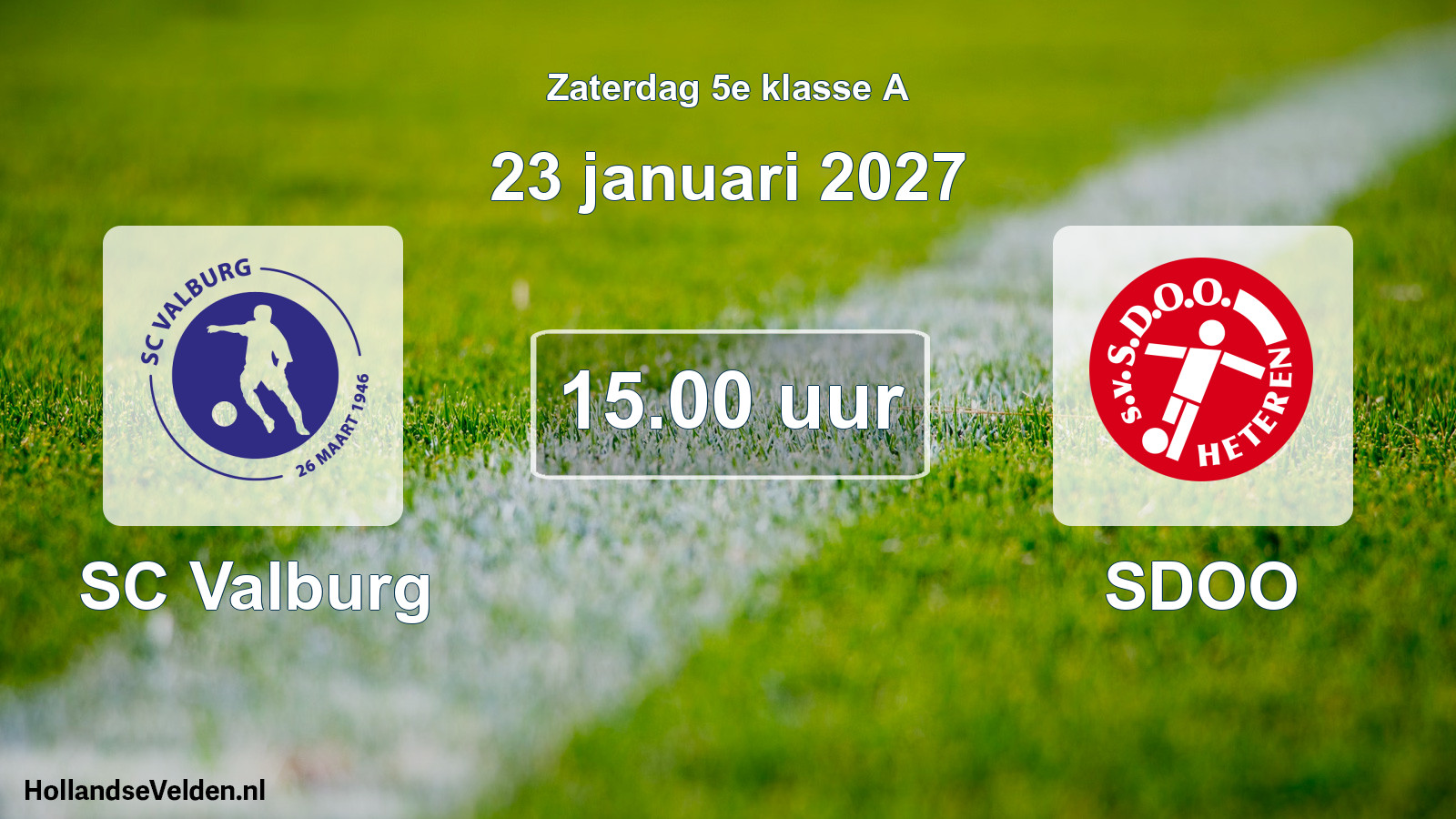 Geplande wedstrijd: SC Valburg - SDOO (23 januari 2027)