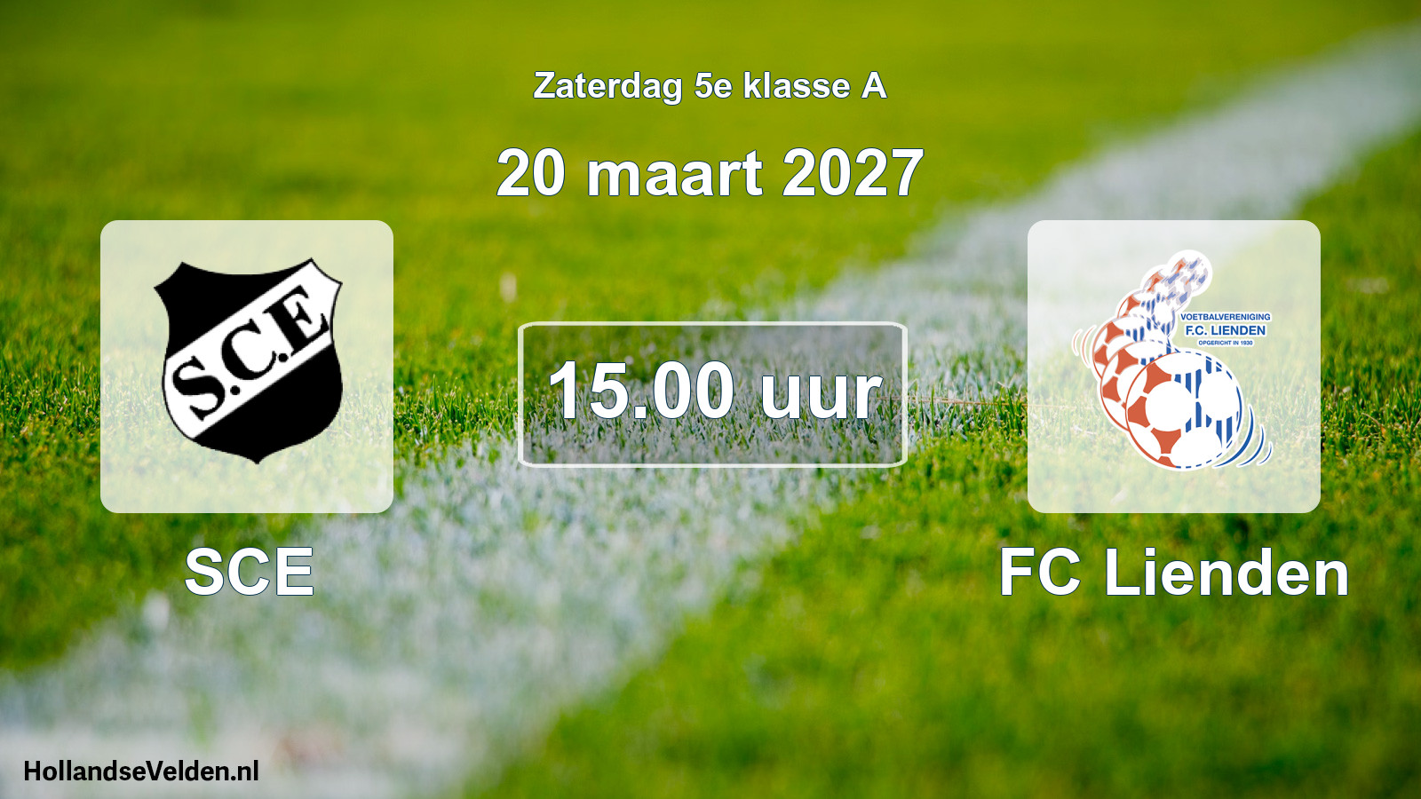 Geplande wedstrijd: SCE - FC Lienden (20 maart 2027)