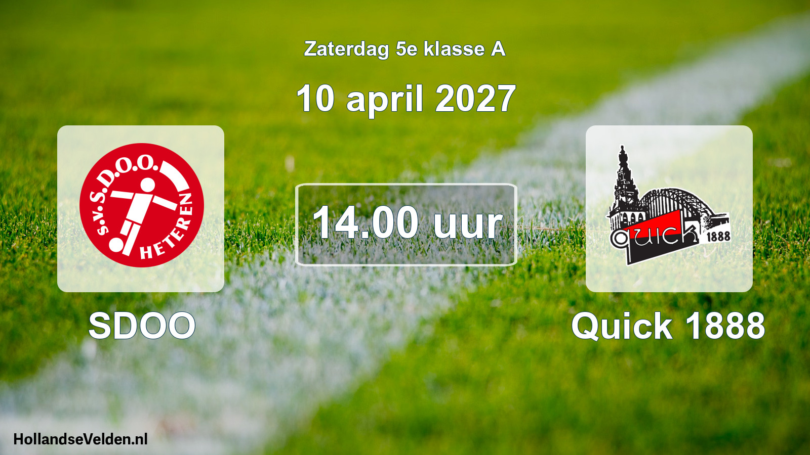 Scheduled Match: SDOO - Quick 1888 (10 April 2027)