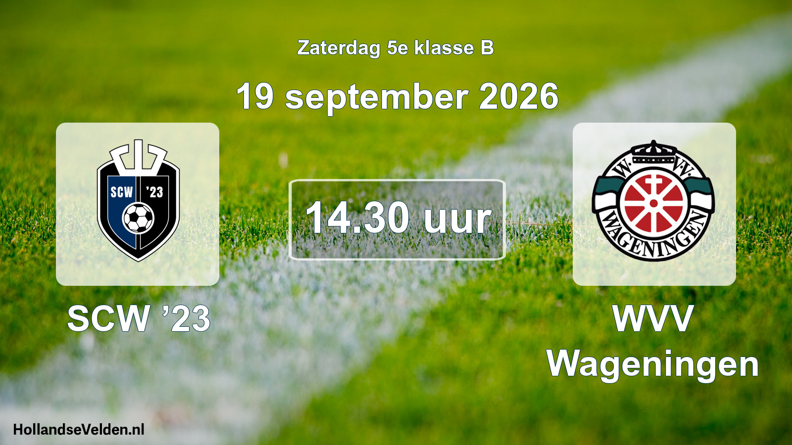Geplande wedstrijd: SCW ’23 - WVV Wageningen (19 september 2026)