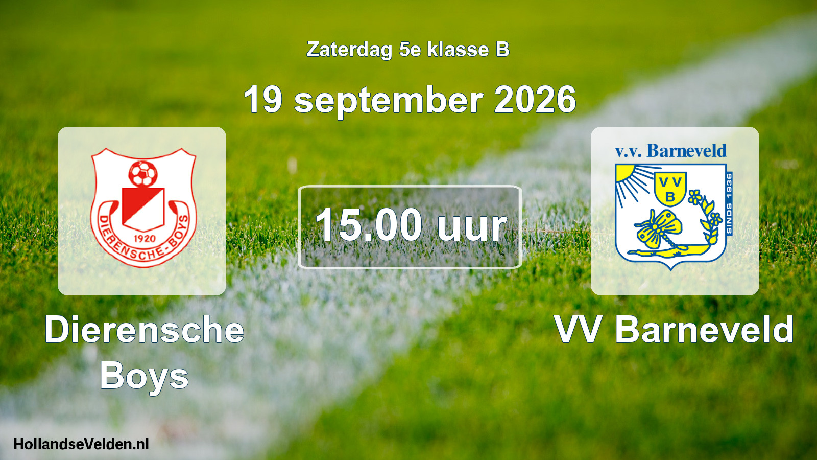 Geplande wedstrijd: Dierensche Boys - VV Barneveld (19 september 2026)