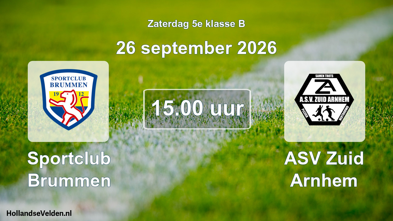 Geplande wedstrijd: Sportclub Brummen - ASV Zuid Arnhem (26 september 2026)