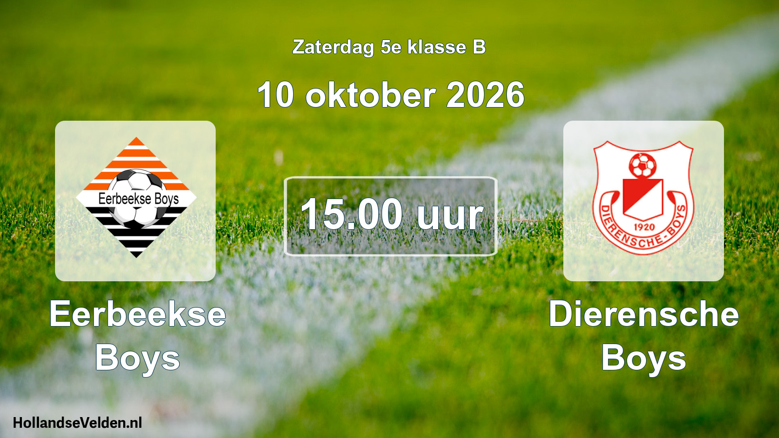 Geplande wedstrijd: Eerbeekse Boys - Dierensche Boys (10 oktober 2026)