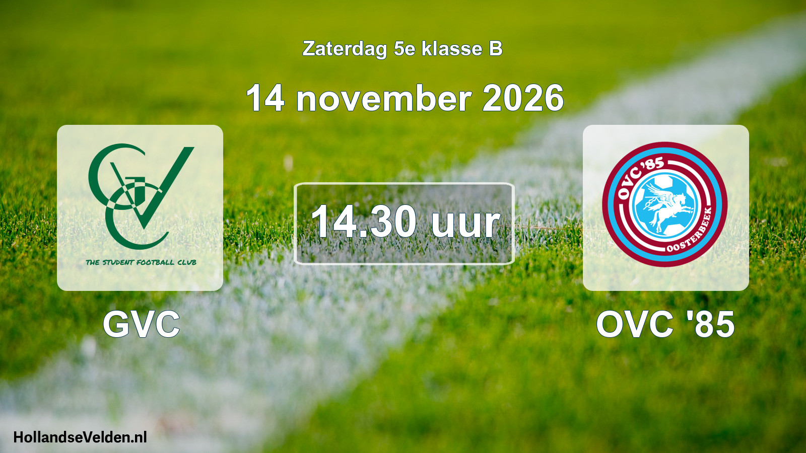 Geplande wedstrijd: GVC - OVC '85 (14 november 2026)