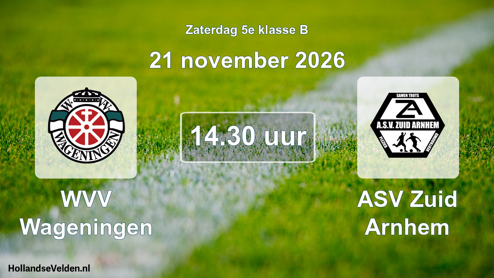 Scheduled Match: WVV Wageningen - ASV Zuid Arnhem (21 November 2026)