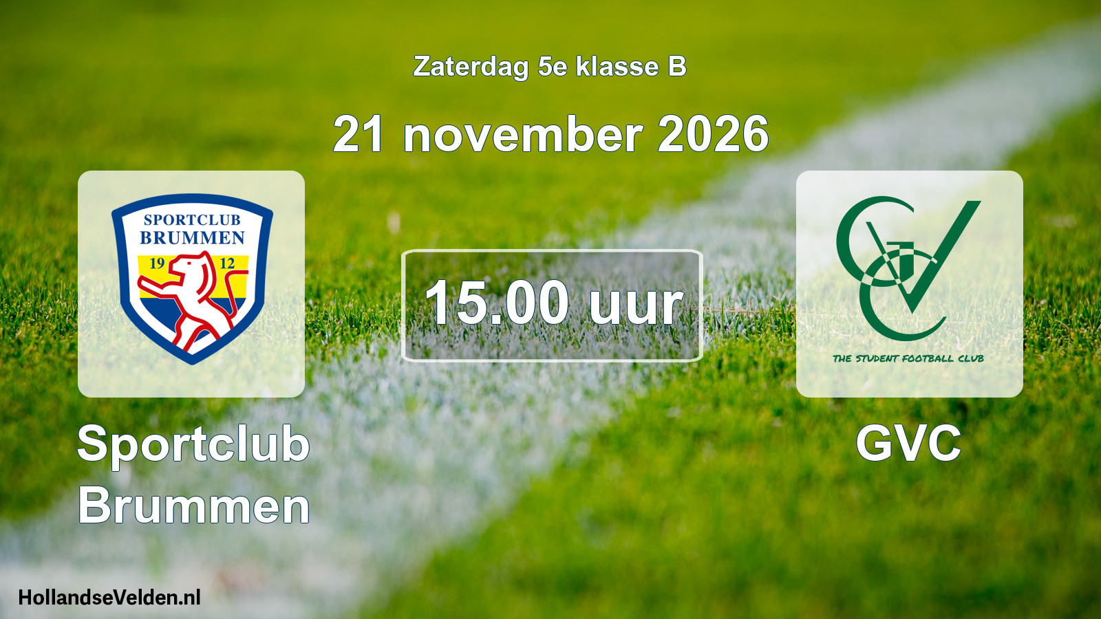 Geplande wedstrijd: Sportclub Brummen - GVC (21 november 2026)