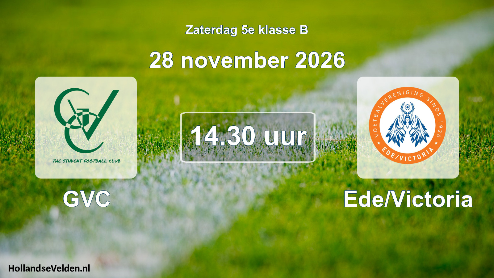 Geplande wedstrijd: GVC - Ede/Victoria (28 november 2026)