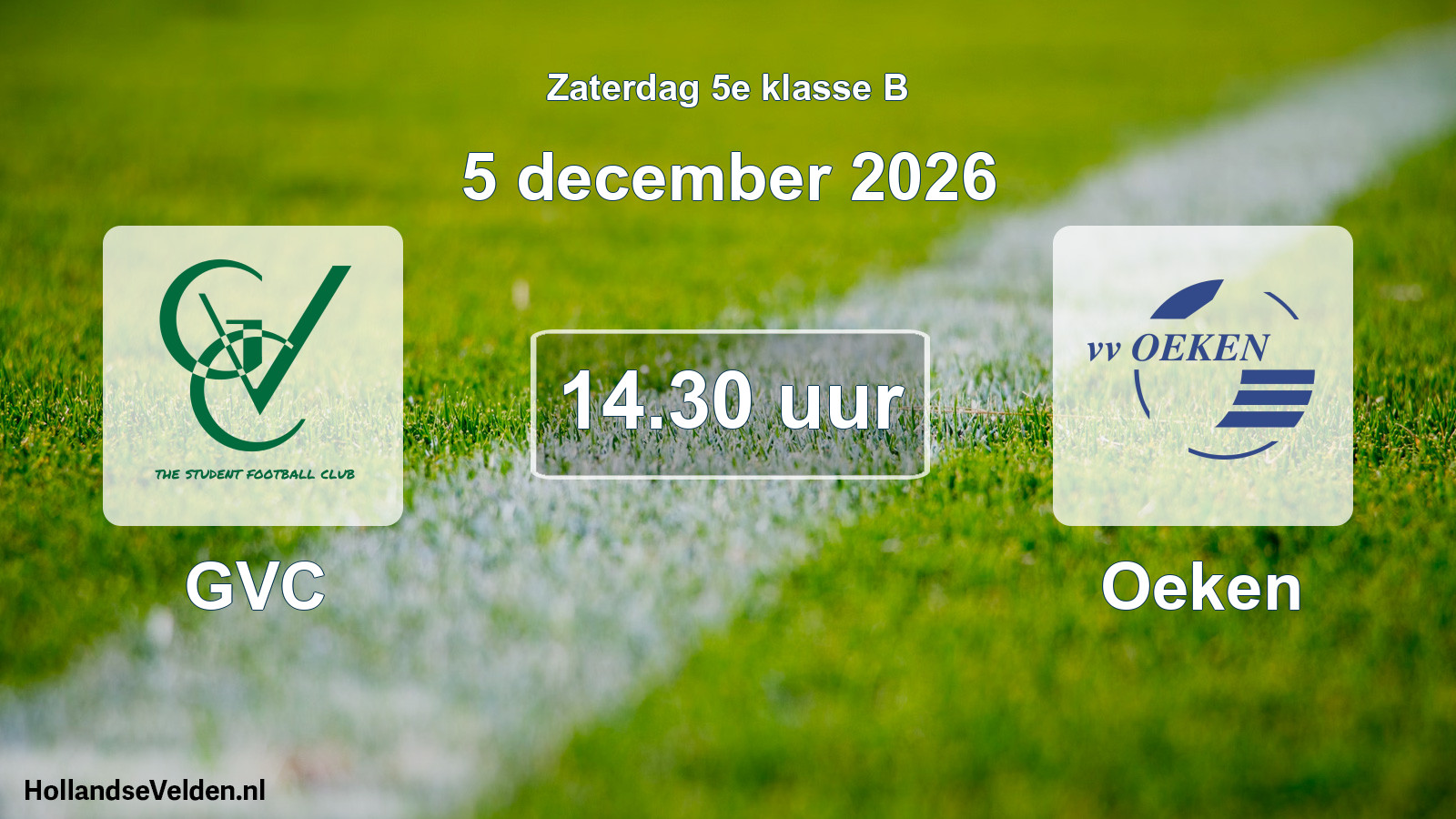 Geplande wedstrijd: GVC - Oeken (5 december 2026)