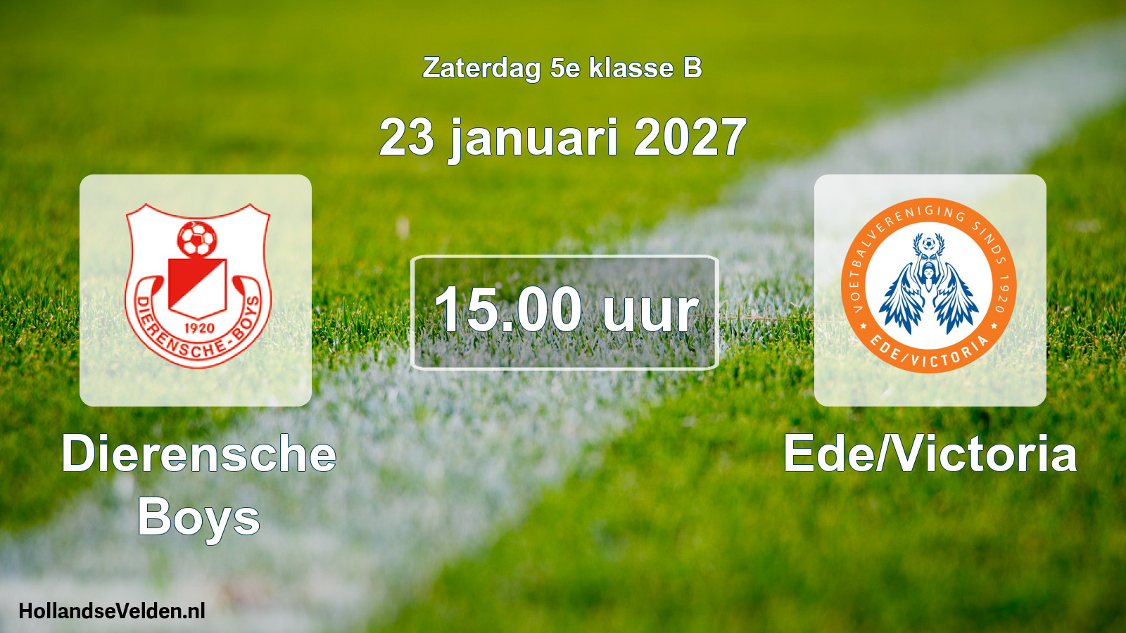 Geplande wedstrijd: Dierensche Boys - Ede/Victoria (23 januari 2027)