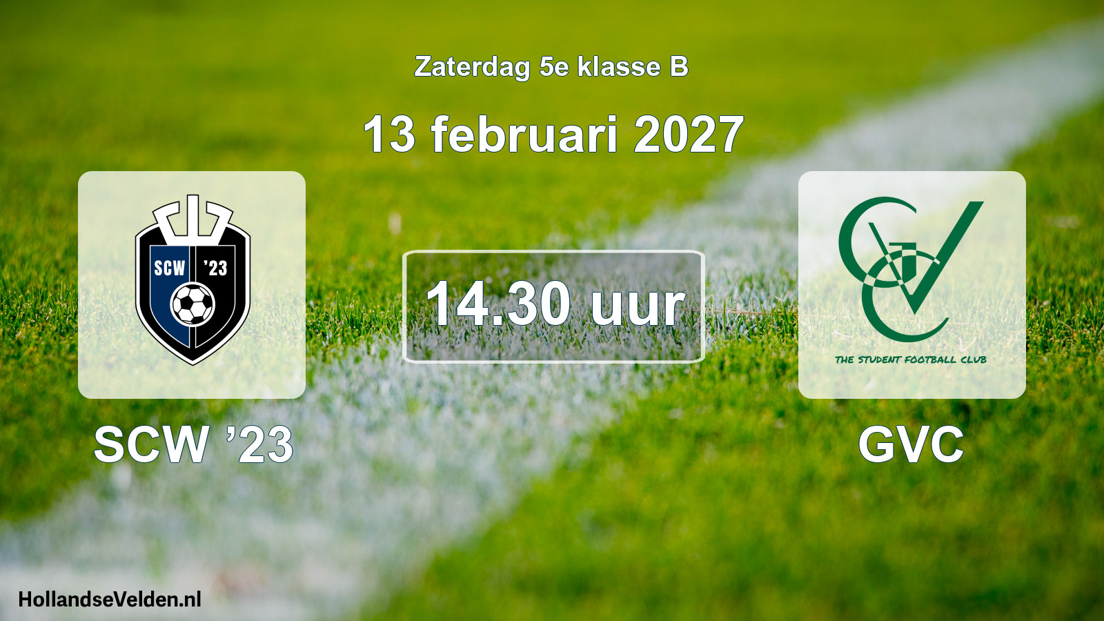 Geplande wedstrijd: SCW ’23 - GVC (13 februari 2027)