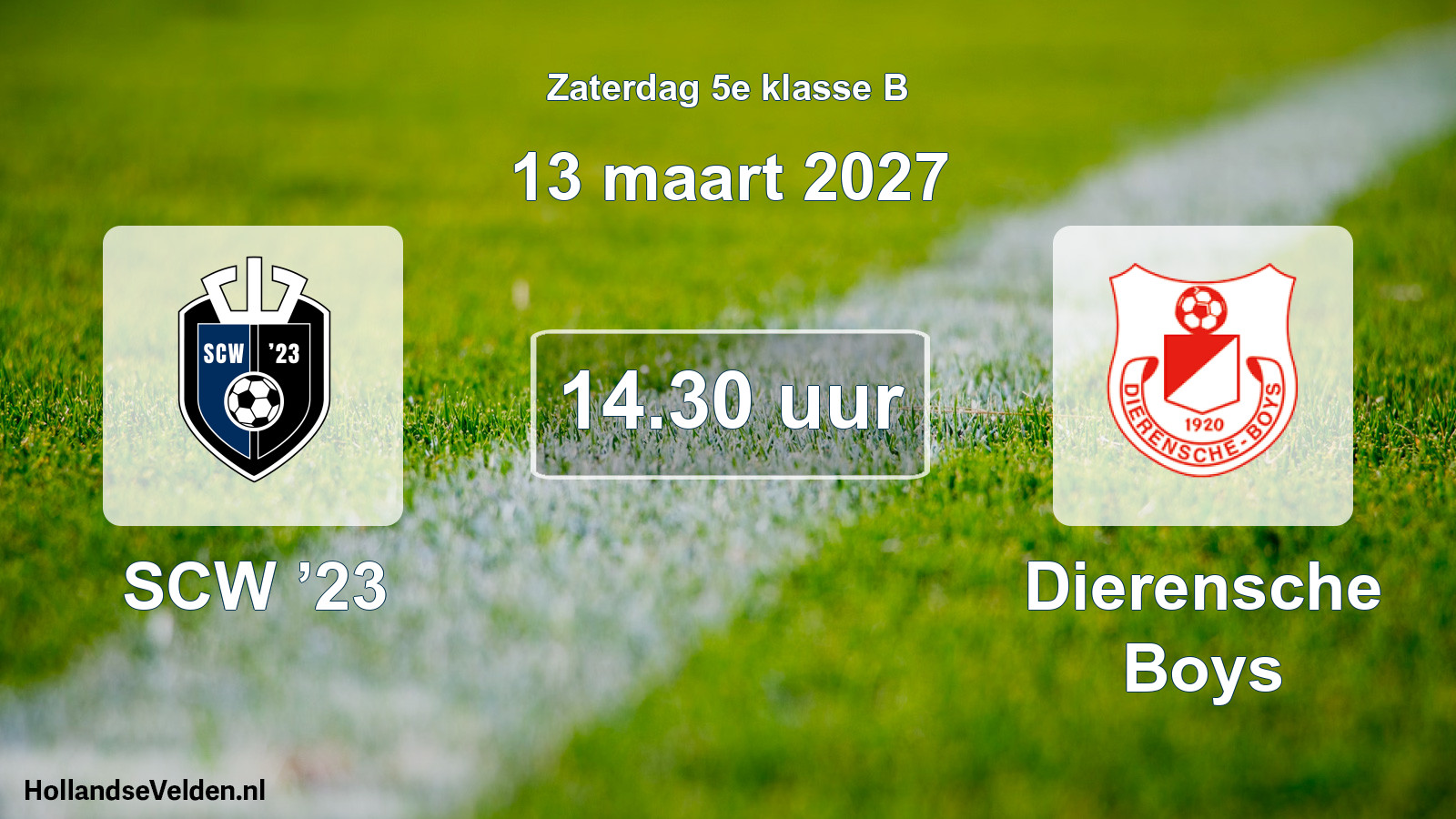 Geplande wedstrijd: SCW ’23 - Dierensche Boys (13 maart 2027)