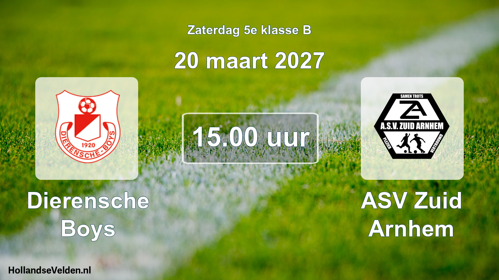Geplande wedstrijd: Dierensche Boys - ASV Zuid Arnhem (20 maart 2027)
