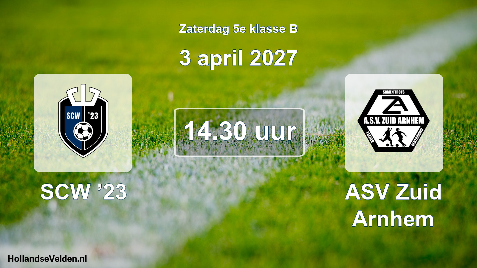 Geplande wedstrijd: SCW ’23 - ASV Zuid Arnhem (3 april 2027)