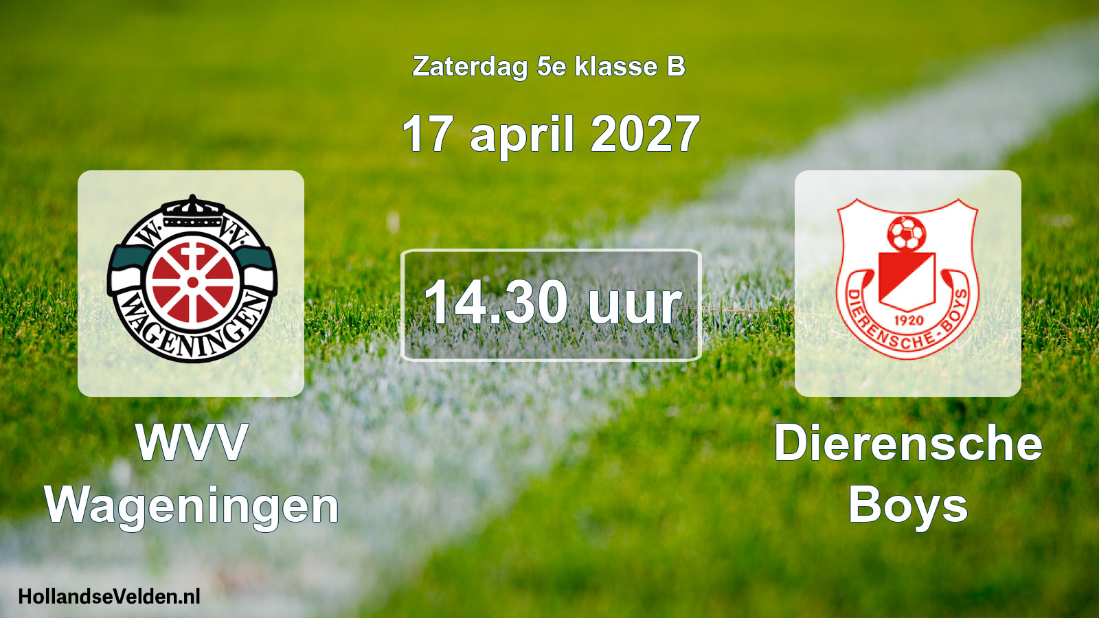 Scheduled Match: WVV Wageningen - Dierensche Boys (17 April 2027)