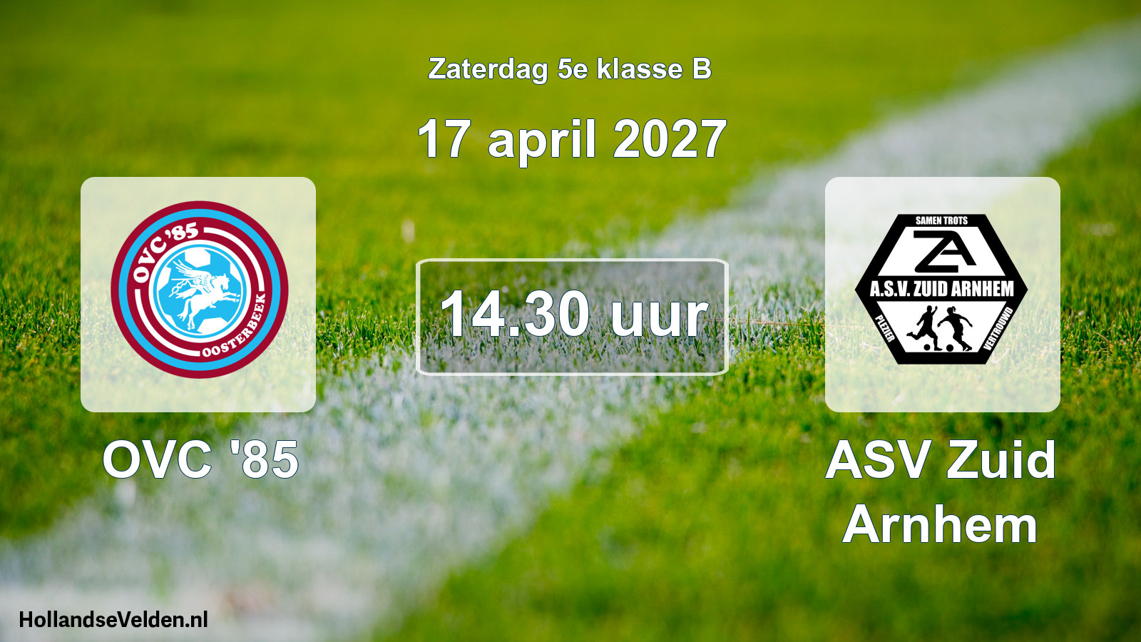 Geplande wedstrijd: OVC '85 - ASV Zuid Arnhem (17 april 2027)