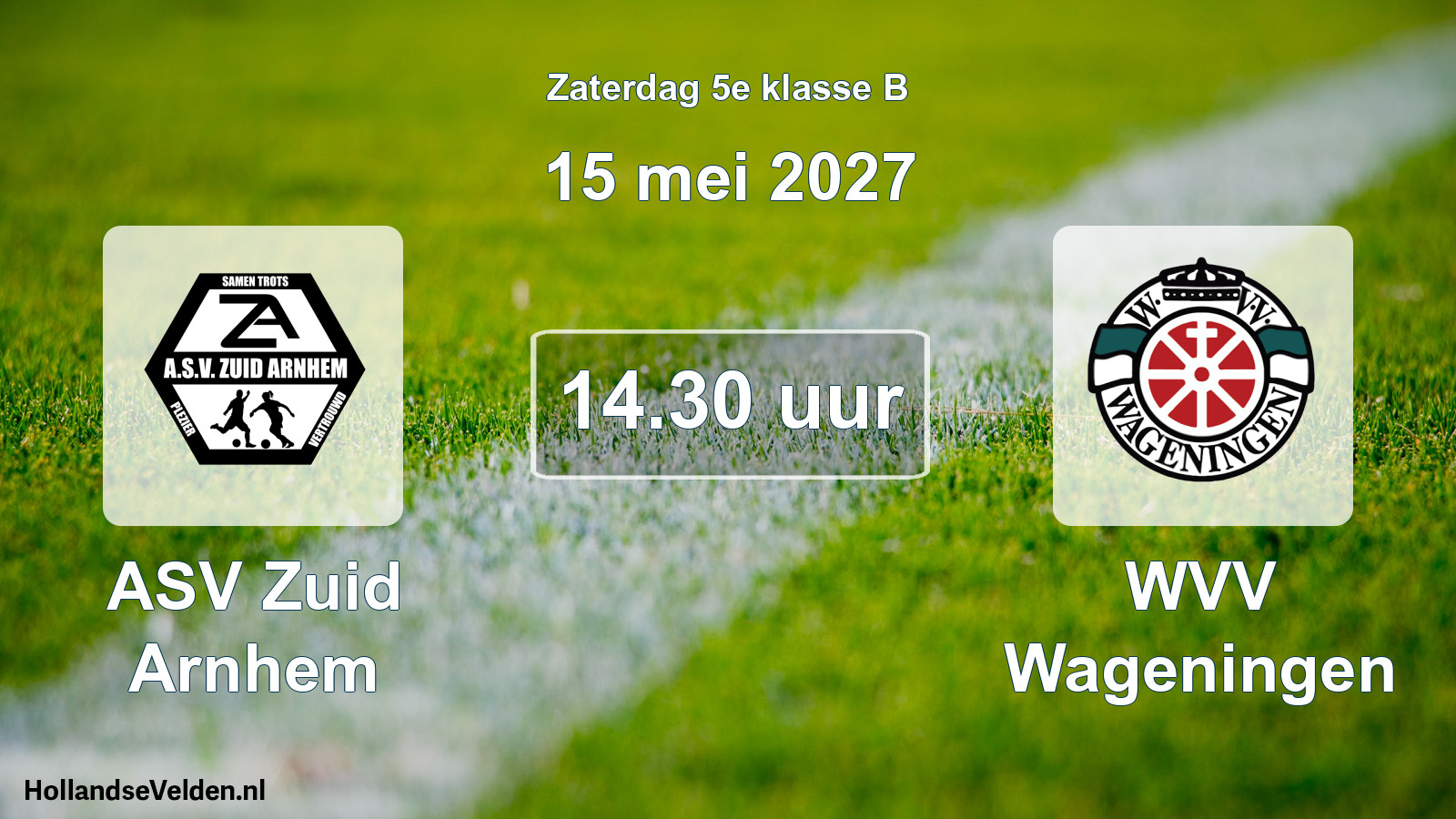 Geplande wedstrijd: ASV Zuid Arnhem - WVV Wageningen (15 mei 2027)