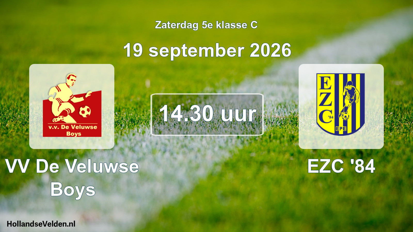 Geplande wedstrijd: VV De Veluwse Boys - EZC '84 (19 september 2026)