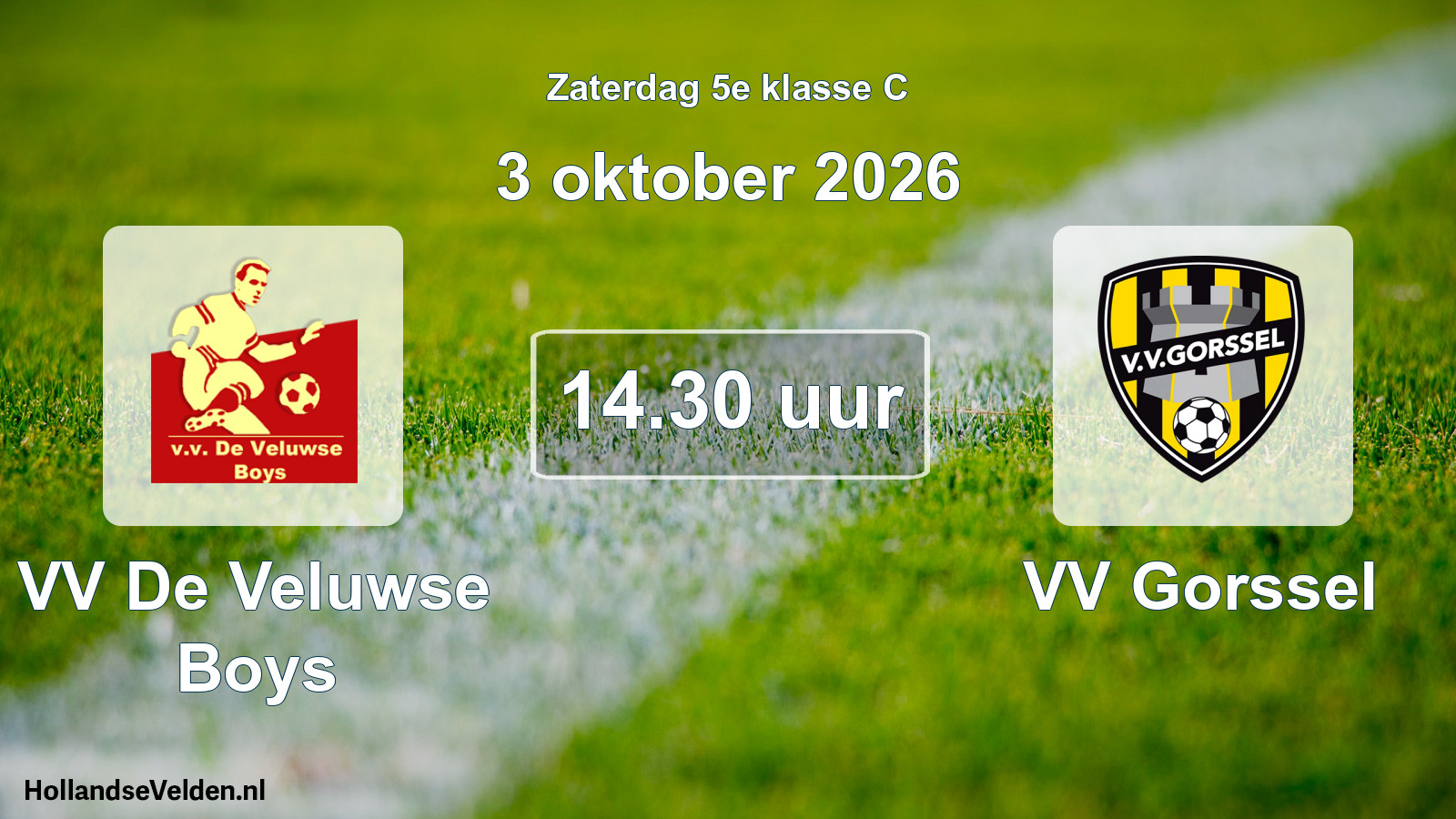 Geplande wedstrijd: VV De Veluwse Boys - VV Gorssel (3 oktober 2026)