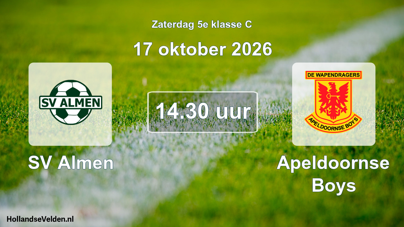 Geplande wedstrijd: SV Almen - Apeldoornse Boys (17 oktober 2026)
