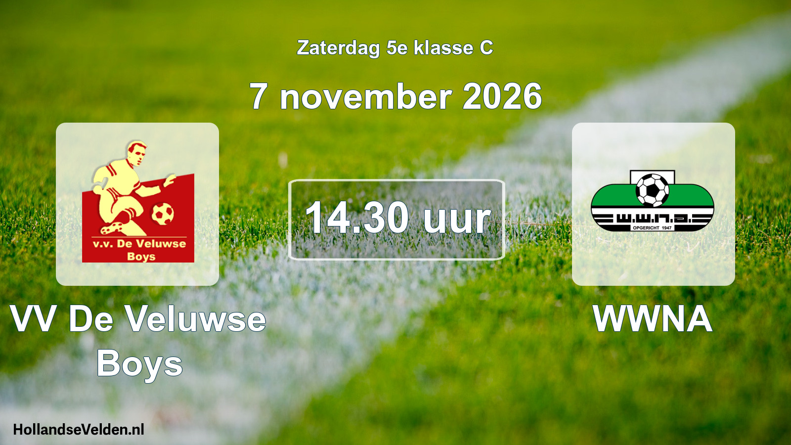 Geplande wedstrijd: VV De Veluwse Boys - WWNA (7 november 2026)