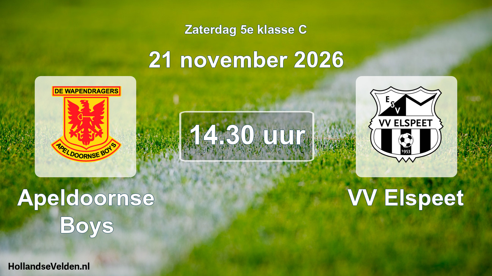 Scheduled Match: Apeldoornse Boys - VV Elspeet (21 November 2026)