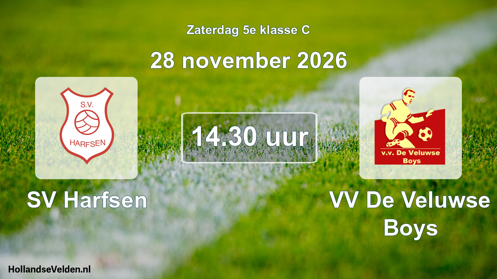 Geplande wedstrijd: SV Harfsen - VV De Veluwse Boys (28 november 2026)