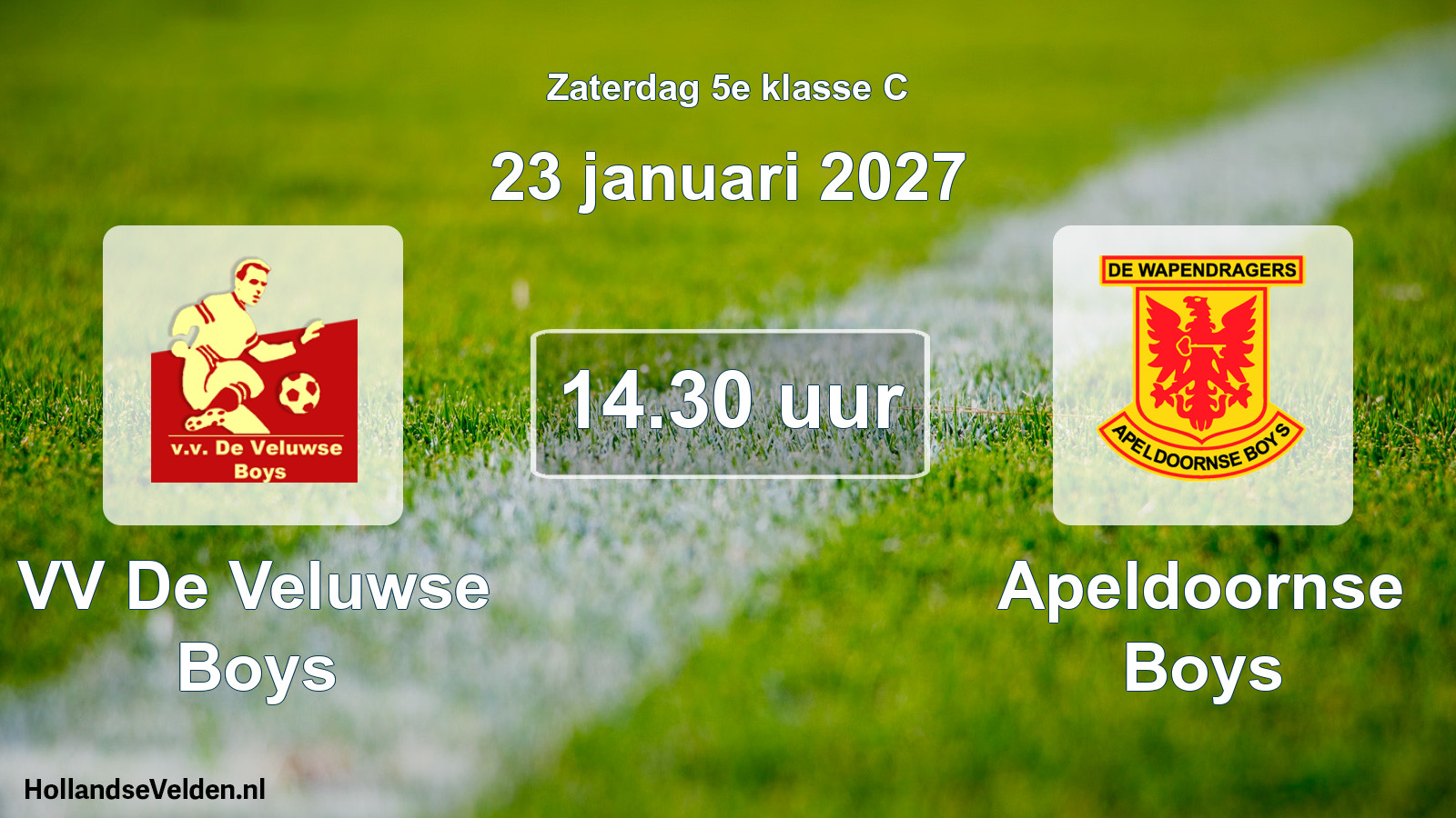 Geplande wedstrijd: VV De Veluwse Boys - Apeldoornse Boys (23 januari 2027)