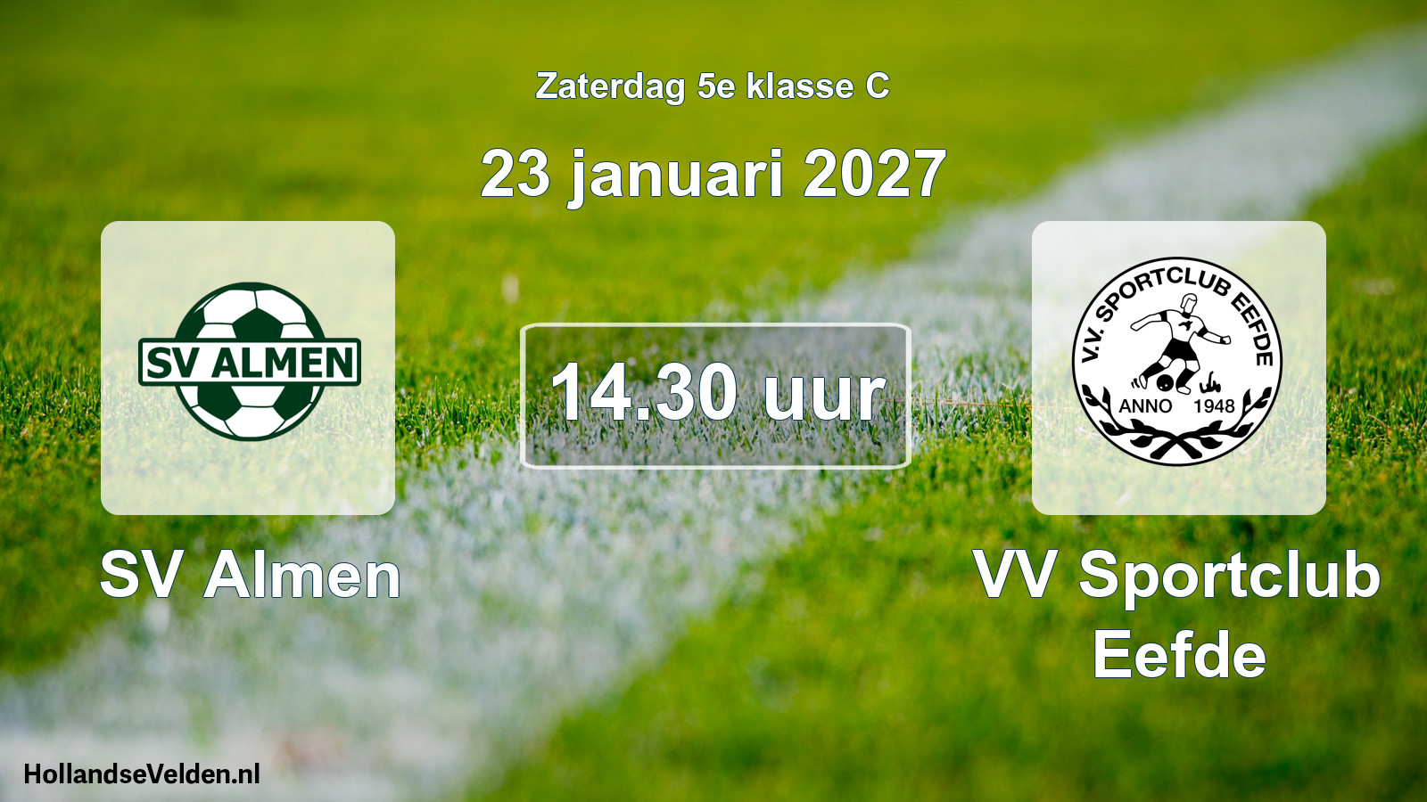 Geplande wedstrijd: SV Almen - VV Sportclub Eefde (23 januari 2027)