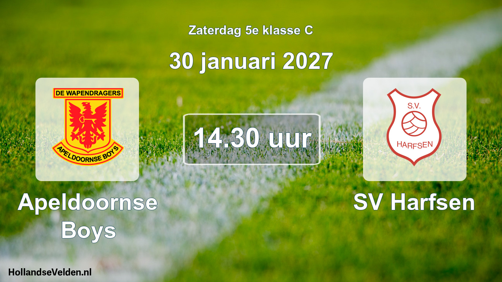 Geplande wedstrijd: Apeldoornse Boys - SV Harfsen (30 januari 2027)