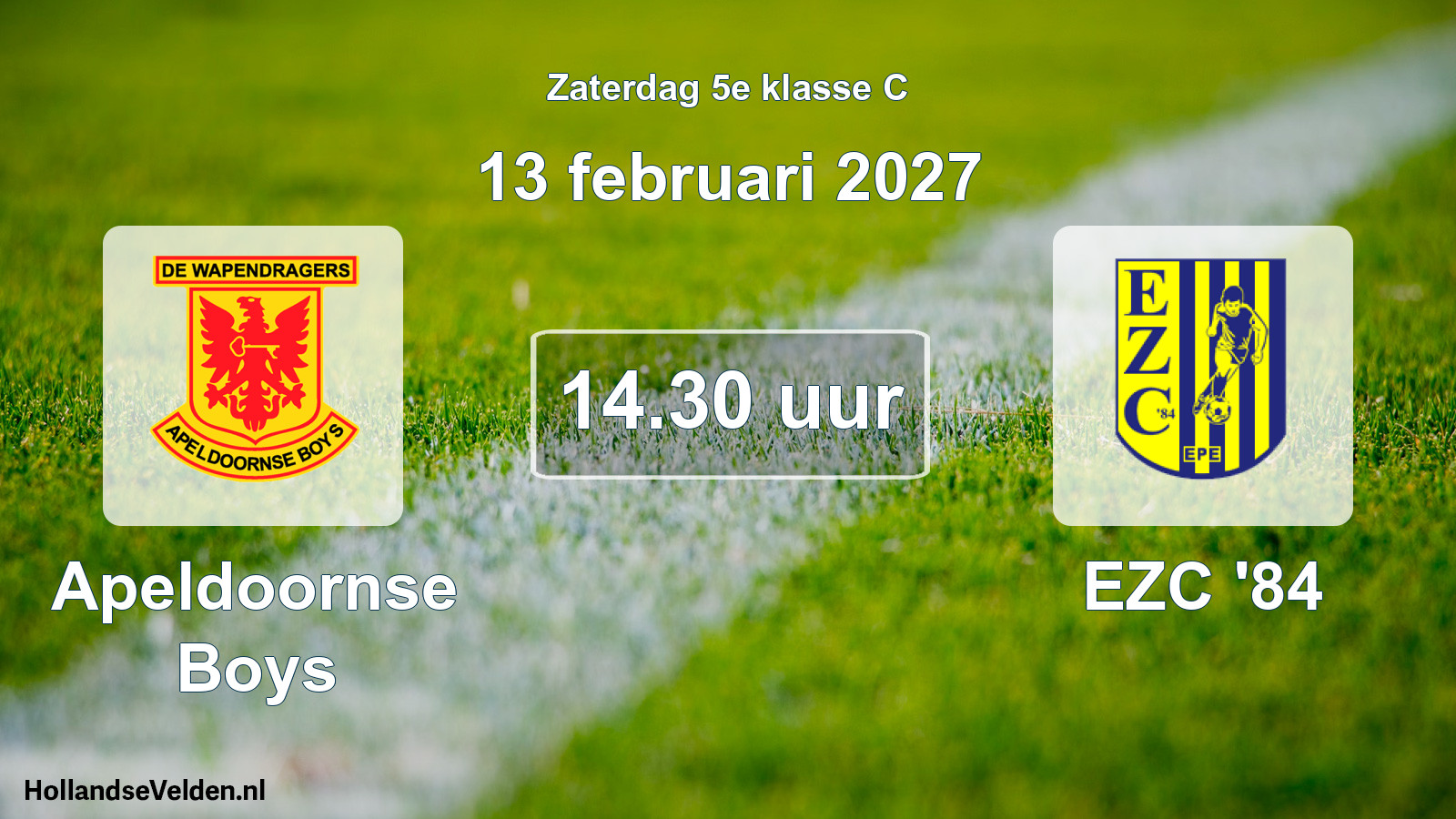 Geplande wedstrijd: Apeldoornse Boys - EZC '84 (13 februari 2027)