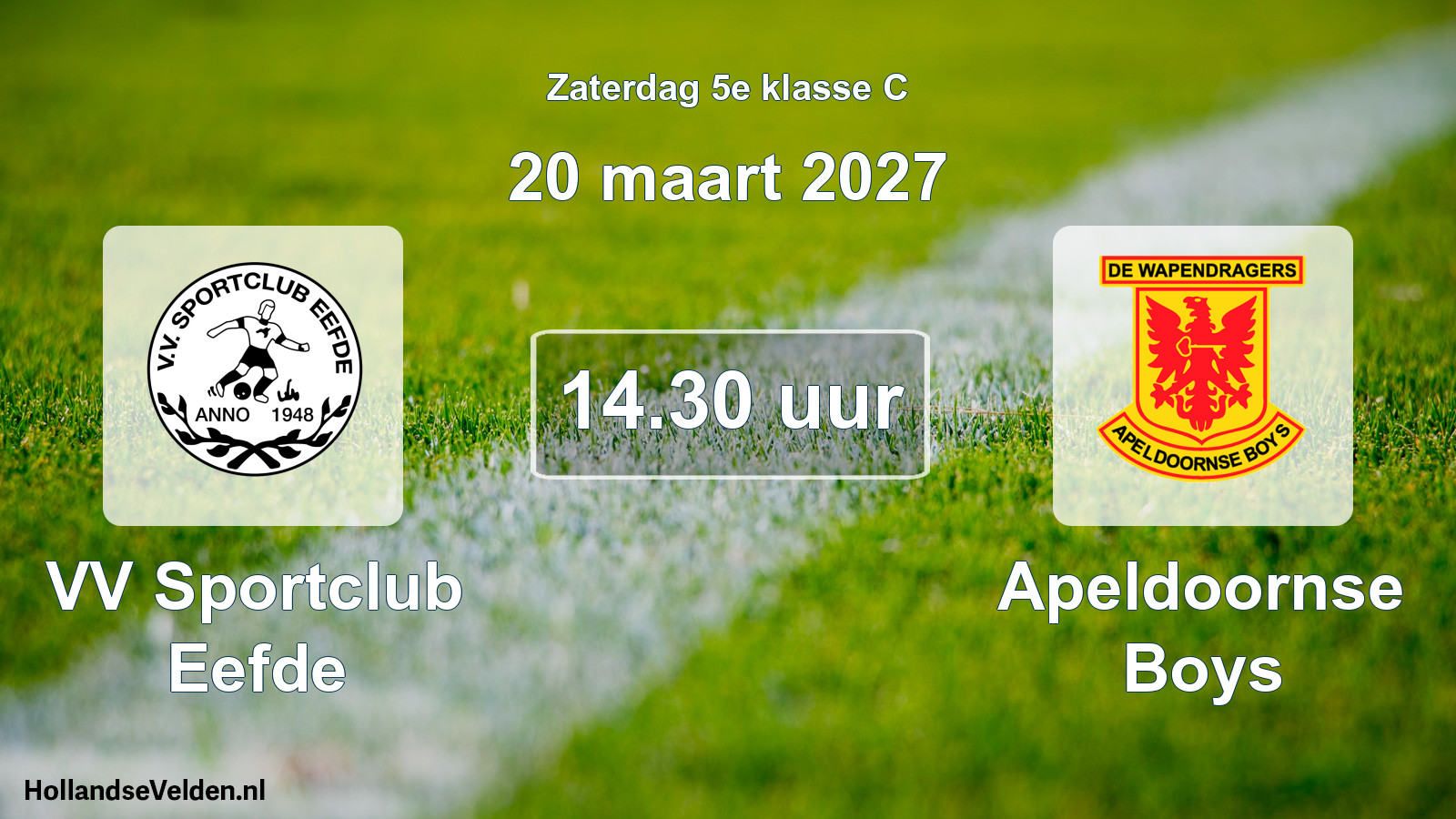 Geplande wedstrijd: VV Sportclub Eefde - Apeldoornse Boys (20 maart 2027)