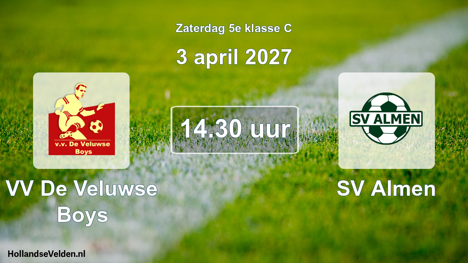 Geplande wedstrijd: VV De Veluwse Boys - SV Almen (3 april 2027)