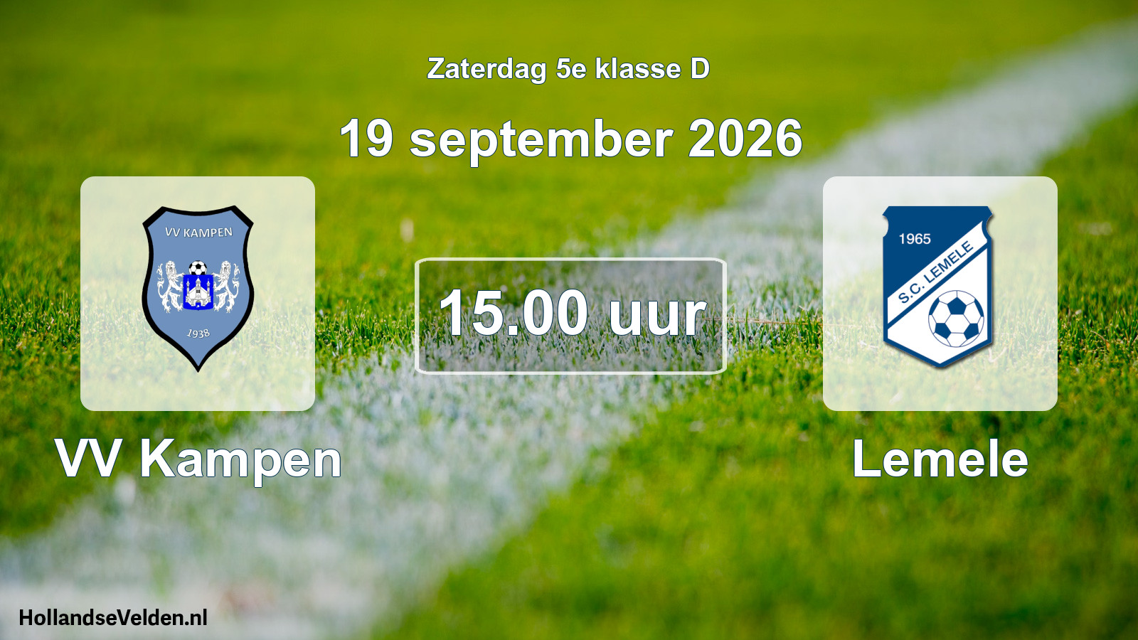 Geplande wedstrijd: VV Kampen - Lemele (19 september 2026)