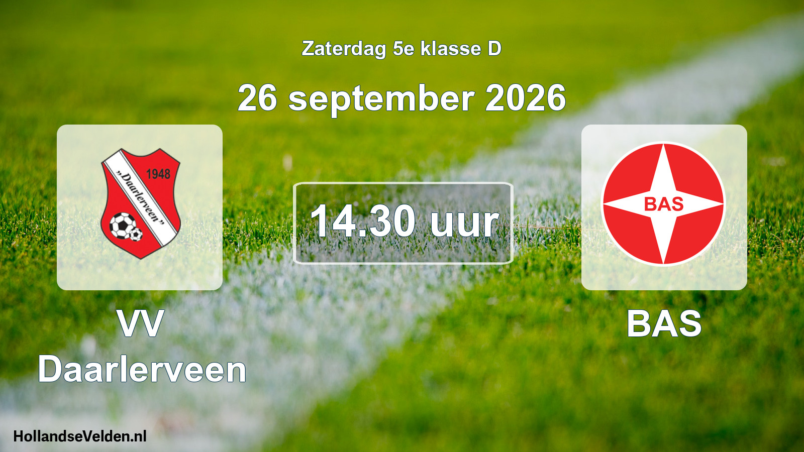 Geplande wedstrijd: VV Daarlerveen - BAS (26 september 2026)