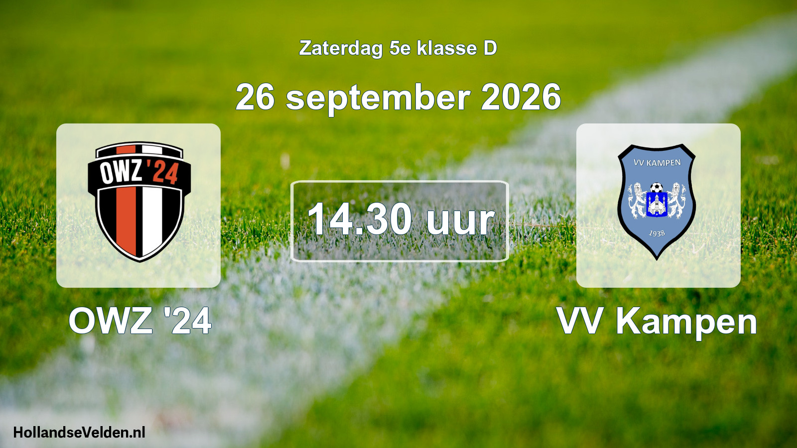 Geplande wedstrijd: OWZ '24 - VV Kampen (26 september 2026)