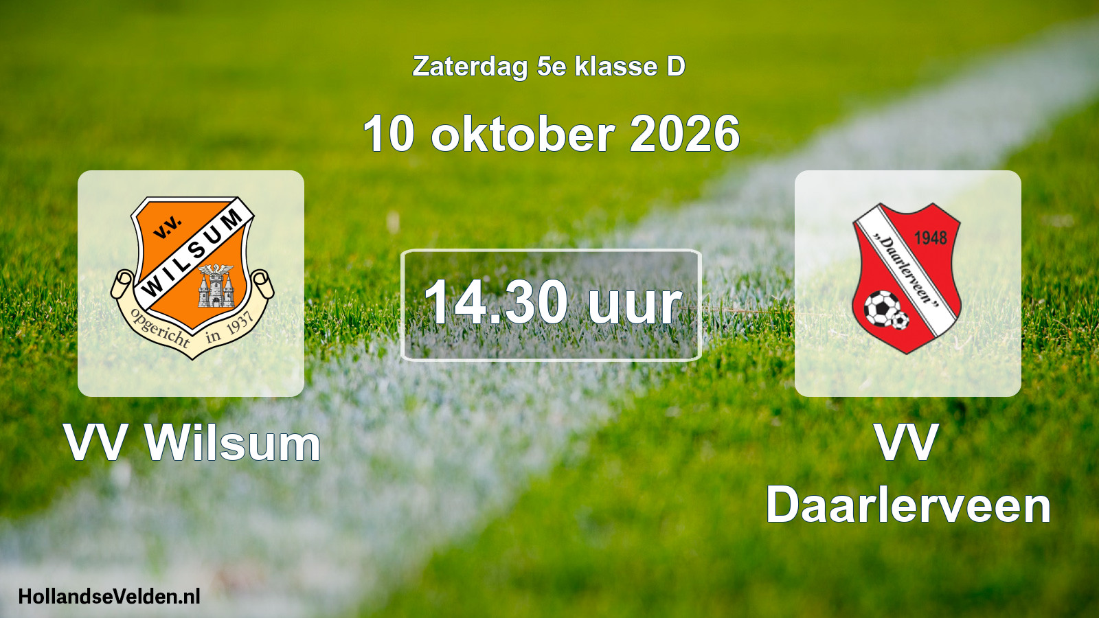 Geplande wedstrijd: VV Wilsum - VV Daarlerveen (10 oktober 2026)
