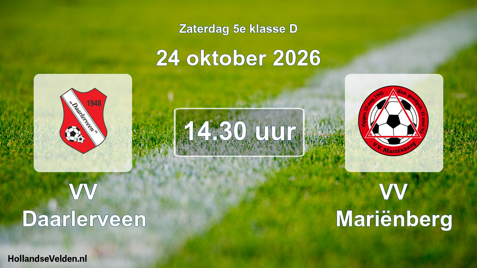 Geplande wedstrijd: VV Daarlerveen - VV Mariënberg (24 oktober 2026)