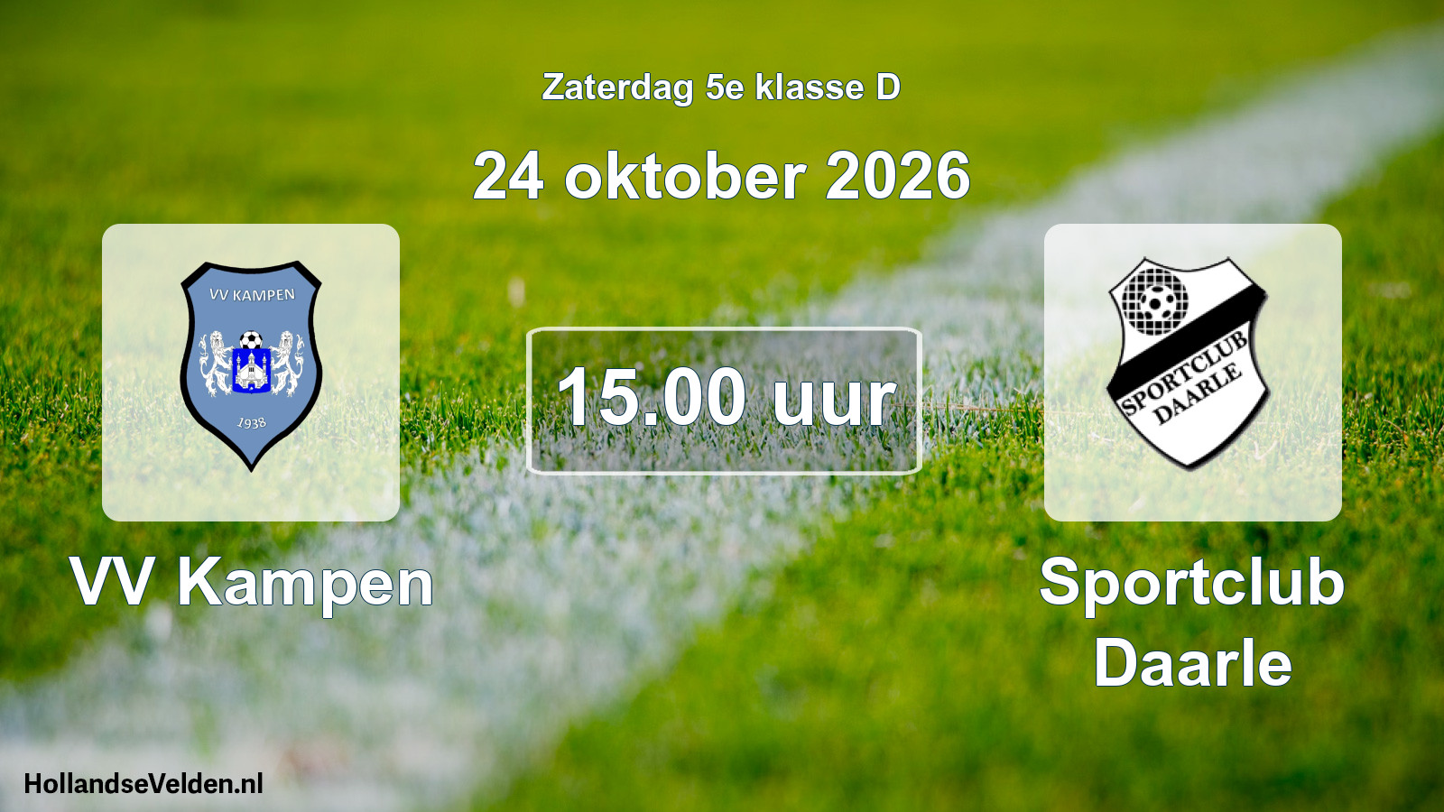 Geplande wedstrijd: VV Kampen - Sportclub Daarle (24 oktober 2026)
