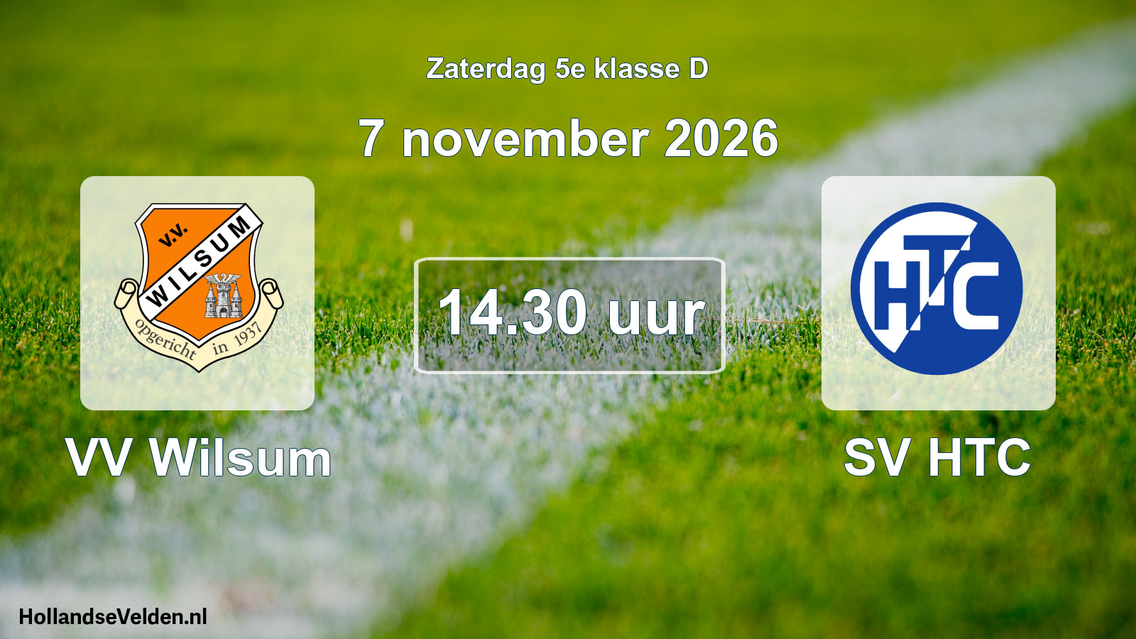 Geplande wedstrijd: VV Wilsum - SV HTC (7 november 2026)