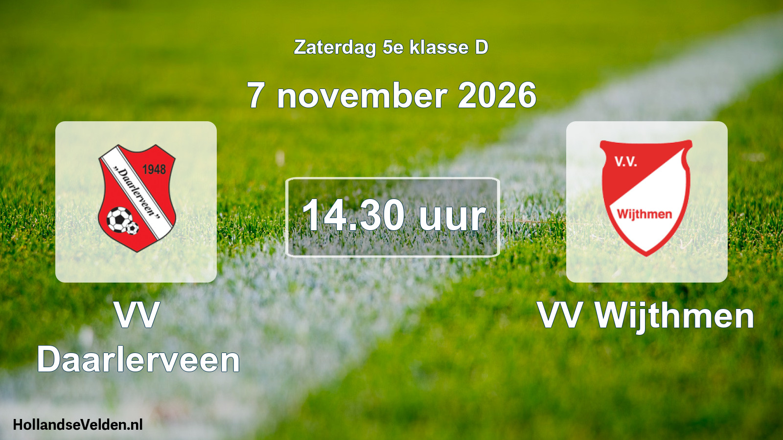 Geplande wedstrijd: VV Daarlerveen - VV Wijthmen (7 november 2026)
