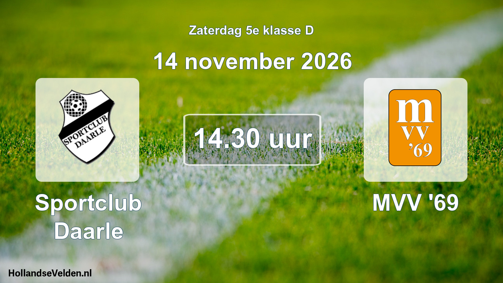 Geplande wedstrijd: Sportclub Daarle - MVV '69 (14 november 2026)