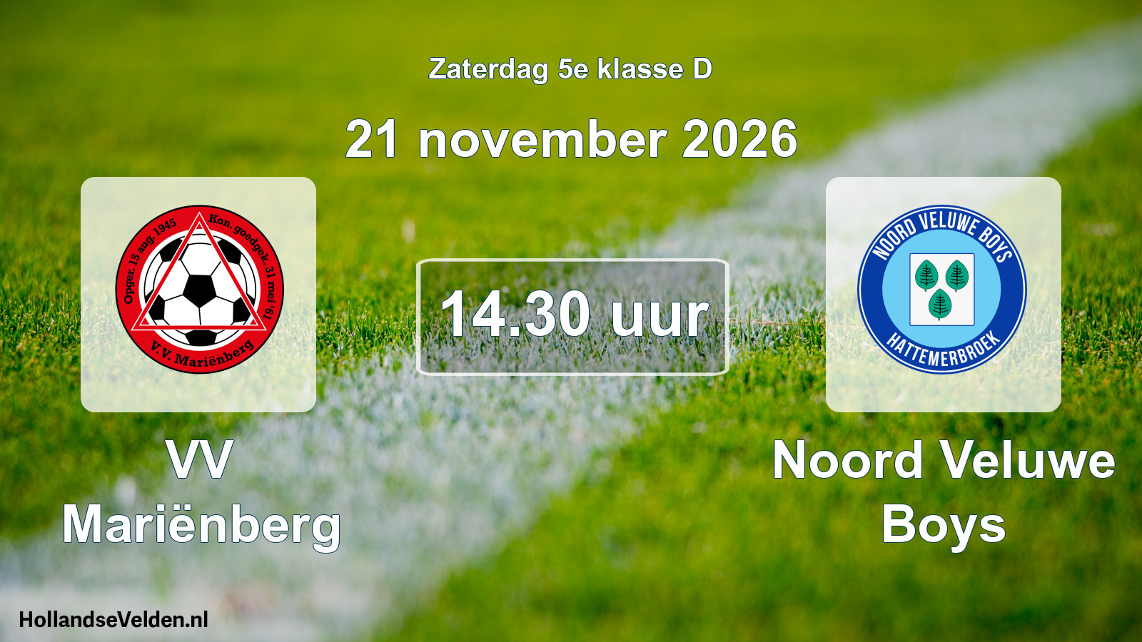 Scheduled Match: VV Mariënberg - Noord Veluwe Boys (21 November 2026)