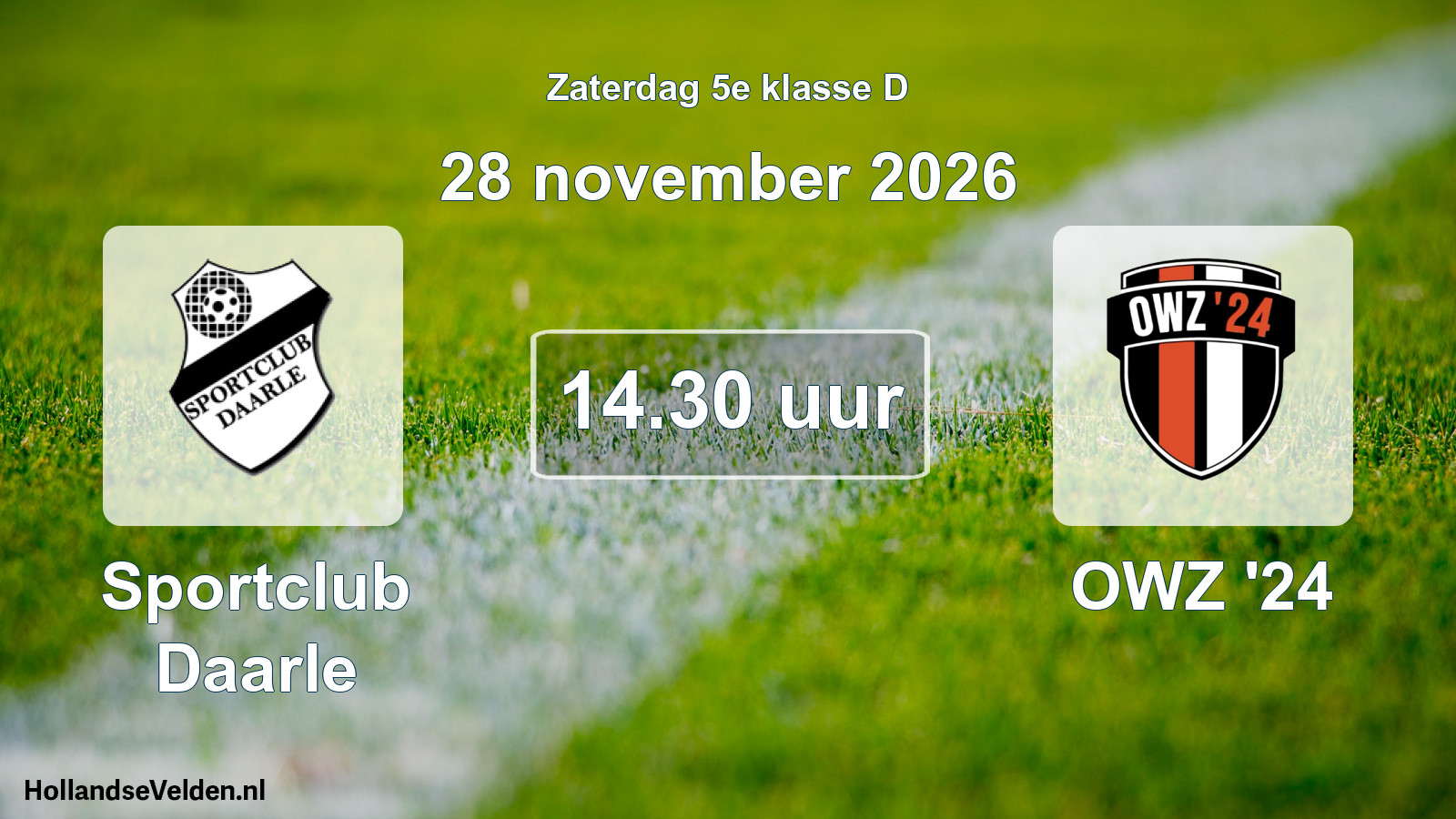 Geplande wedstrijd: Sportclub Daarle - OWZ '24 (28 november 2026)