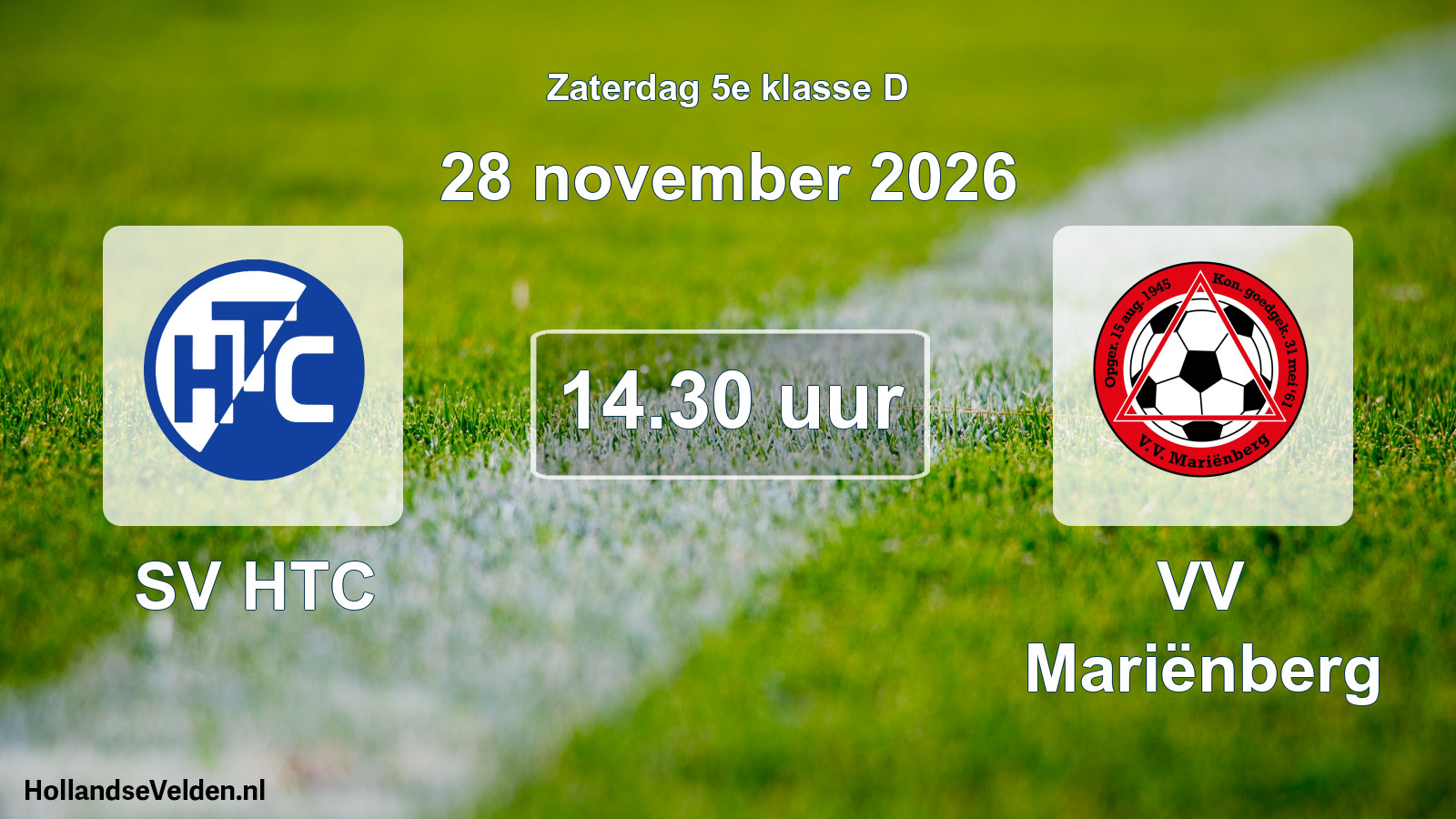 Geplande wedstrijd: SV HTC - VV Mariënberg (28 november 2026)
