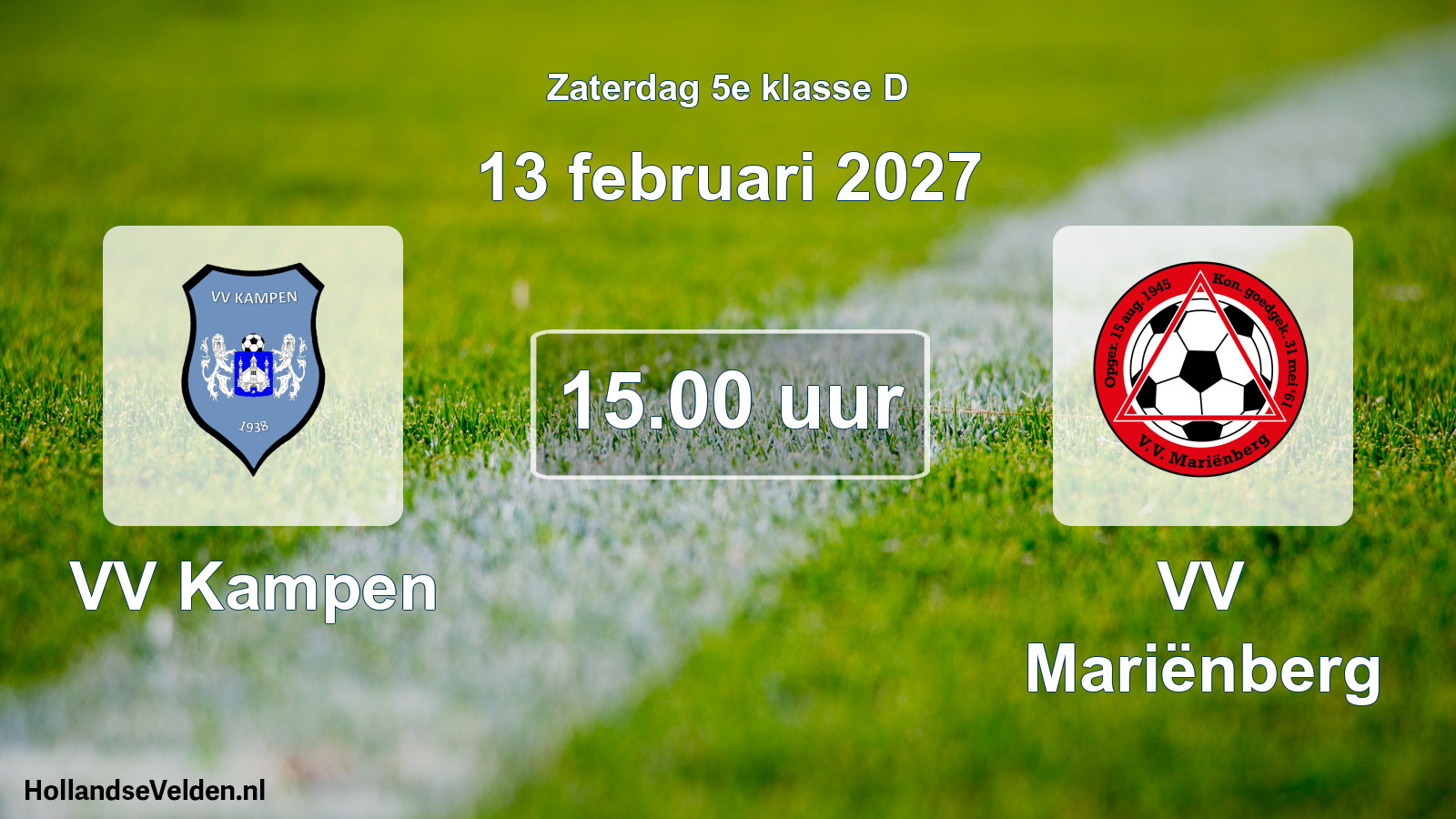 Geplande wedstrijd: VV Kampen - VV Mariënberg (13 februari 2027)