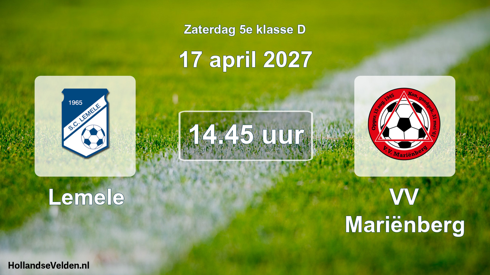 Geplande wedstrijd: Lemele - VV Mariënberg (17 april 2027)