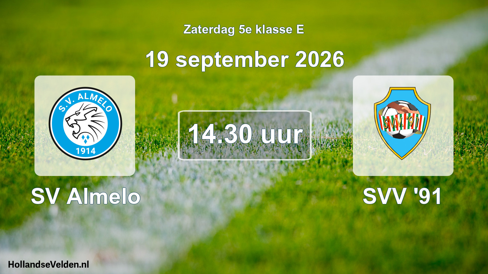 Geplande wedstrijd: SV Almelo - SVV '91 (19 september 2026)